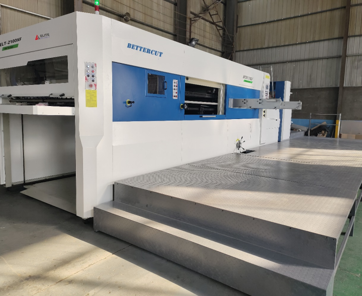 The “Bettercut” leading edge feeder automatic flatbed die-cutting machine with stripping ELT-2100X overseas delivery.